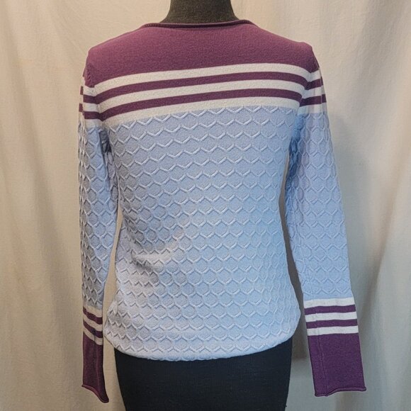 Danedvi | Womens Striped Sweater Size M - Blue/Purple/White - Picture 4 of 4
